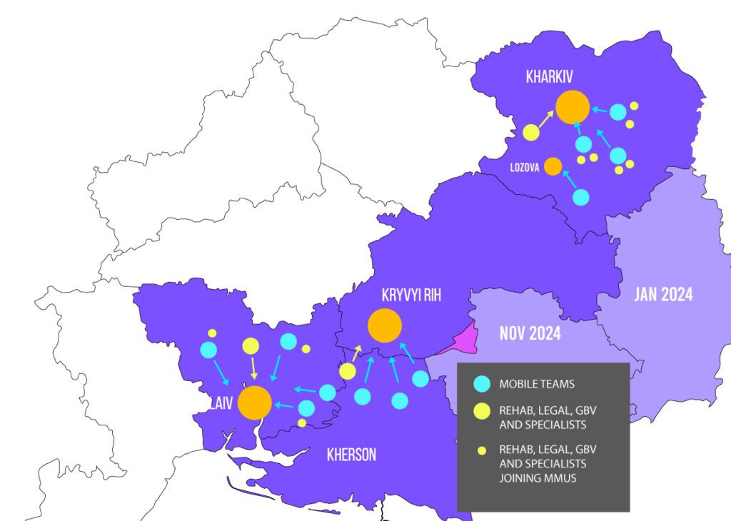 Mobile teams visit conflict-affected communities