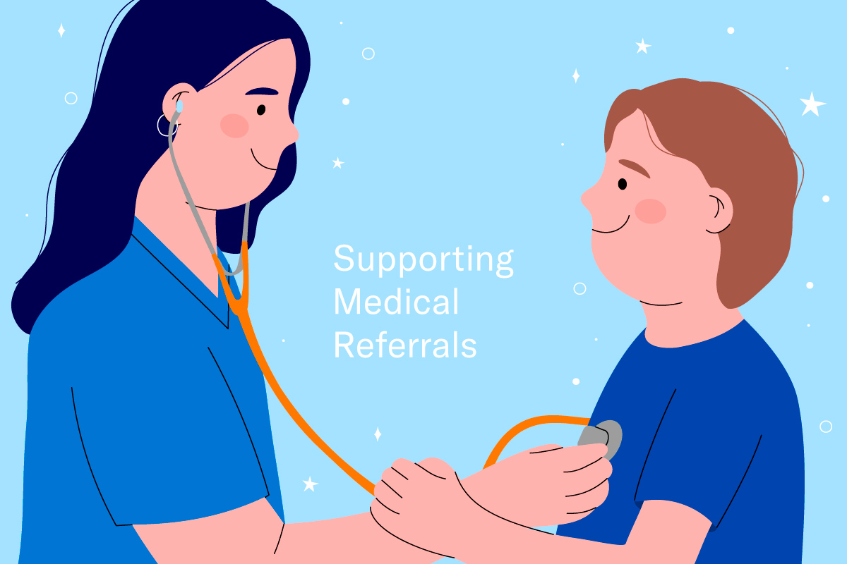 Doctor attends to the child. Concept of the clinical consultation